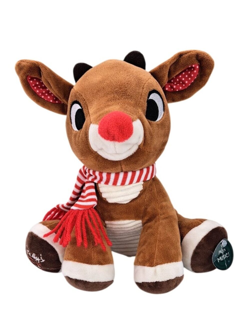 Rudolph The Red-Nosed Reindeer Plush Musical Crinkle 9" Baby First Christmas New